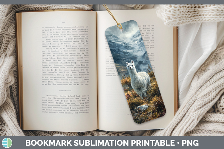 Alpaca Farm Sunset Bookmark Sublimation Design