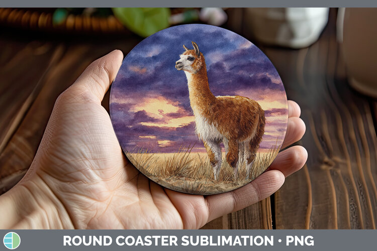 GorgeousFarm Sunset Round Coaster design.