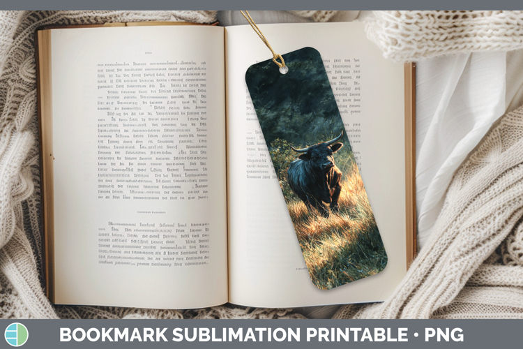 Bull Farm Sunset Bookmark Sublimation Design