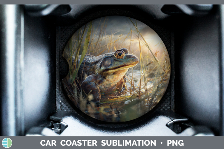 Bullfrog Farm Sunset Car Coaster Sublimation Design