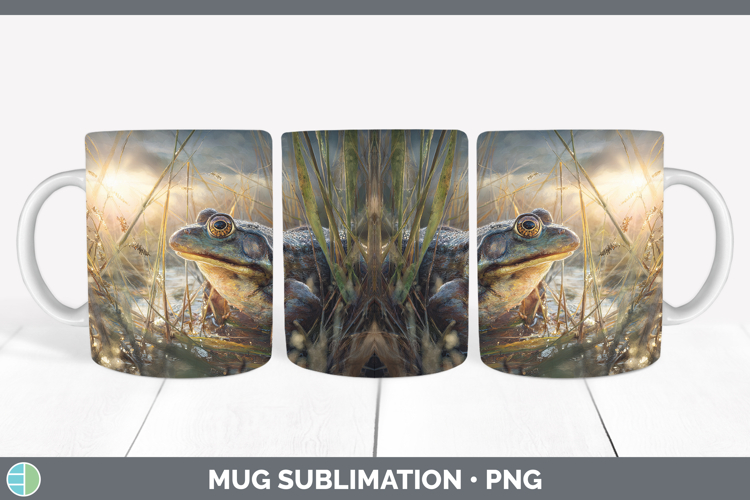 Bullfrog Farm Sunset Mug Wrap Sublimation Design