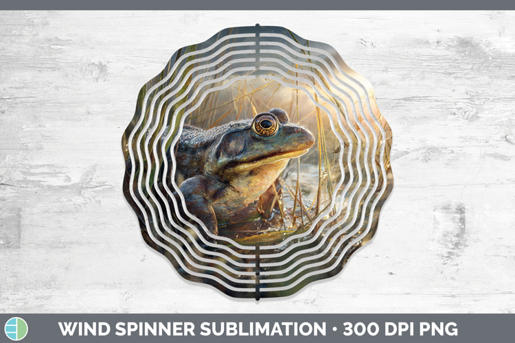 Bullfrog Farm Sunset Wind Spinner Sublimation Design