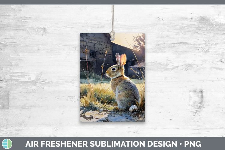 Bunny Farm Sunset Air Freshener Sublimation Design