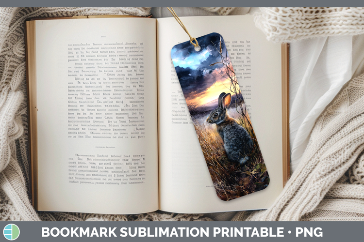 Bunny Farm Sunset Bookmark Sublimation Design