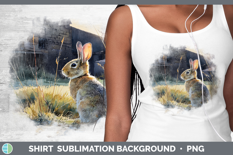 Bunny Farm Sunset Shirt Sublimation Design