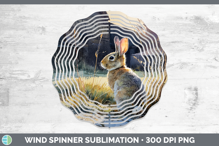 Bunny Farm Sunset Wind Spinner Sublimation Design