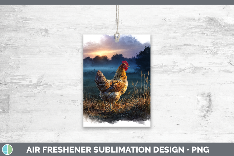 Chicken Farm Sunset Air Freshener Sublimation Design