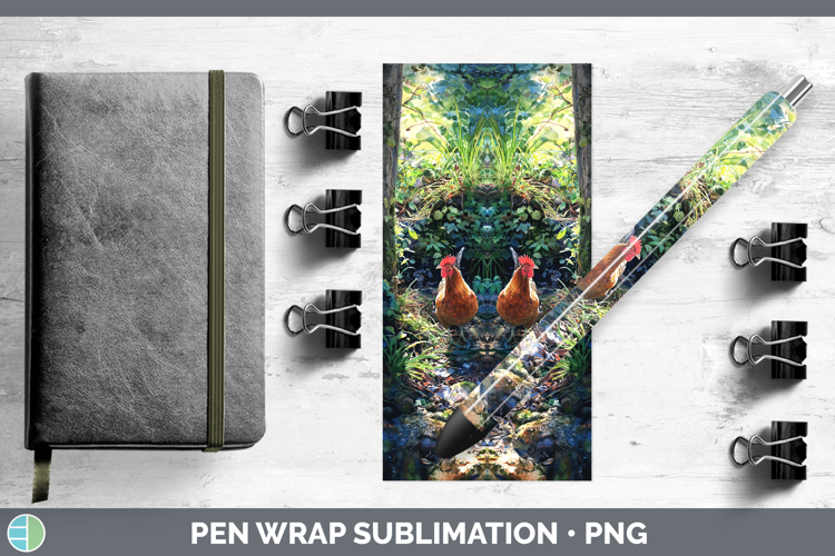 Chicken Farm Sunset Pen Wrap Sublimation Design