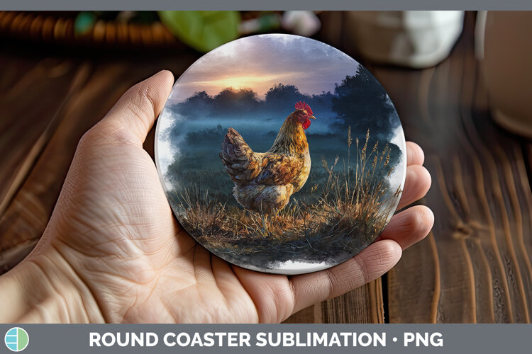 GorgeousFarm Sunset Round Coaster design.