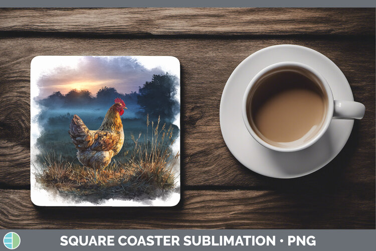 GorgeousFarm Sunset Square Coaster design.