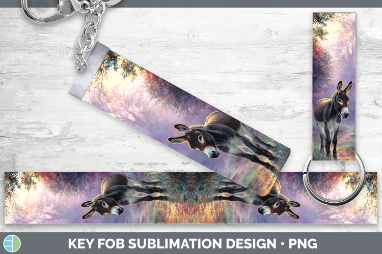 Donkey Farm Sunset Key Fob Sublimation Design
