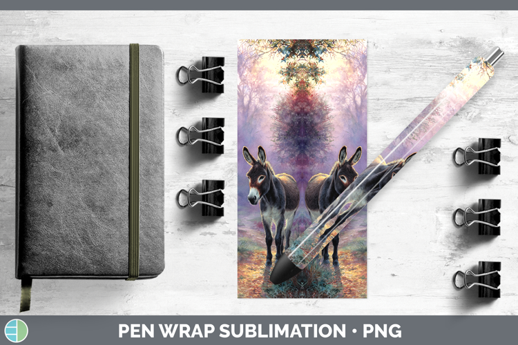 Donkey Farm Sunset Pen Wrap Sublimation Design