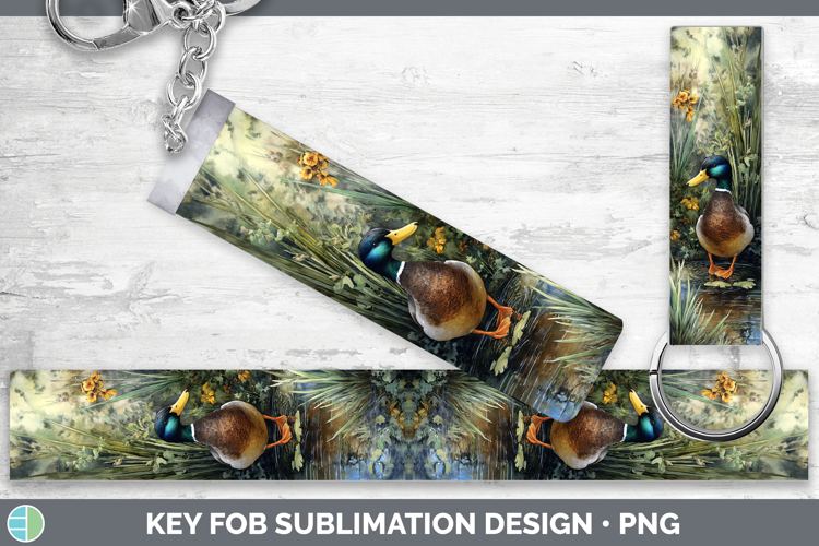 Duck Farm Sunset Key Fob Sublimation Design