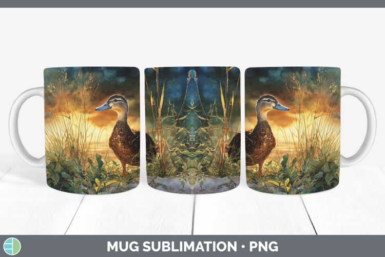 Duck Farm Sunset Mug Wrap Sublimation Design