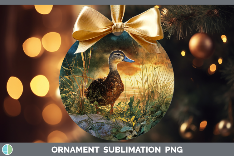 Duck Farm Sunset Ornament Sublimation Design