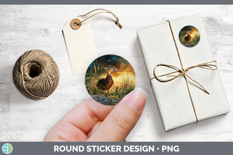 Duck Farm Sunset Stickers Design