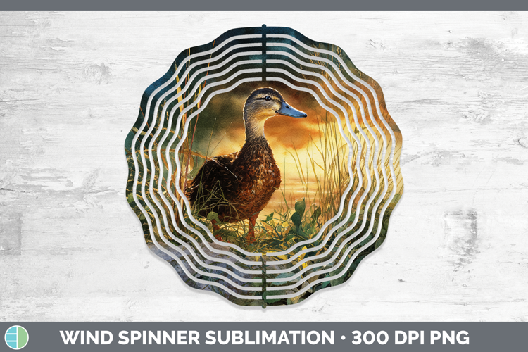 Duck Farm Sunset Wind Spinner Sublimation Design
