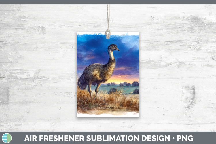 Emu Farm Sunset Air Freshener Sublimation Design