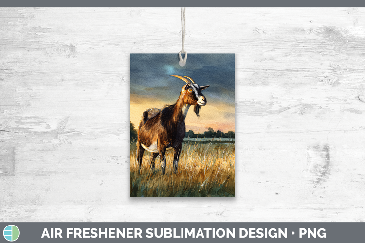 Goat Farm Sunset Air Freshener Sublimation Design