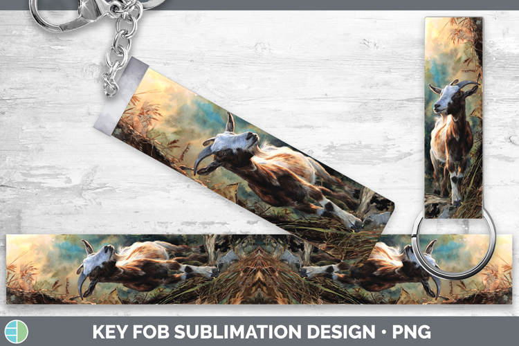 Goat Farm Sunset Key Fob Sublimation Design