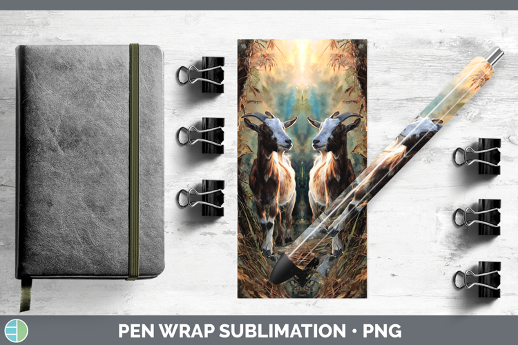 Goat Farm Sunset Pen Wrap Sublimation Design