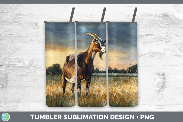 Goat Farm Sunset Tumbler Sublimation Design