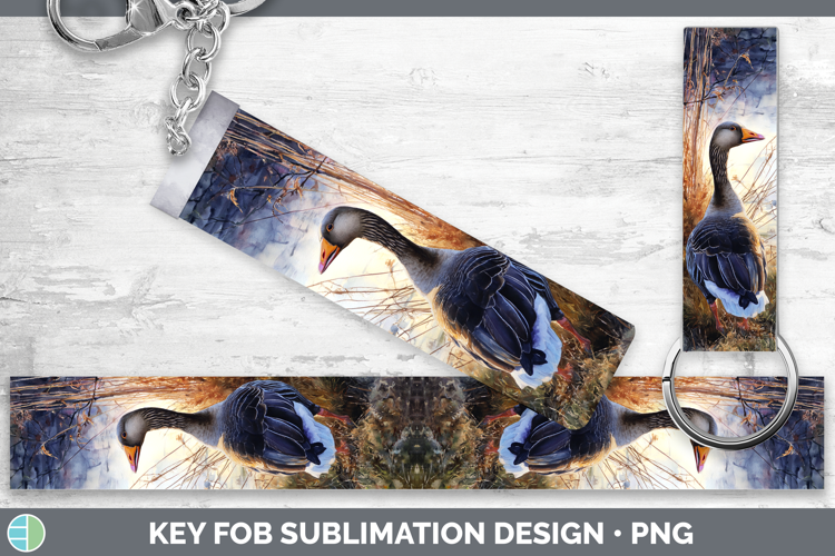 Goose Farm Sunset Key Fob Sublimation Design