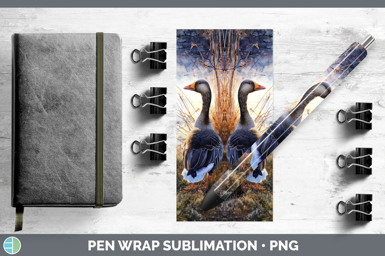 Goose Farm Sunset Pen Wrap Sublimation Design