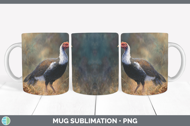 Guinea Hen Farm Sunset Mug Wrap Sublimation Design