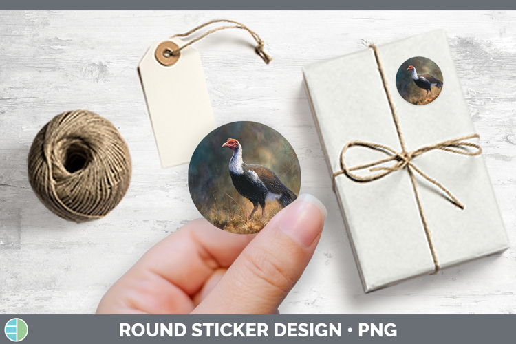 Guinea Hen Farm Sunset Stickers Design