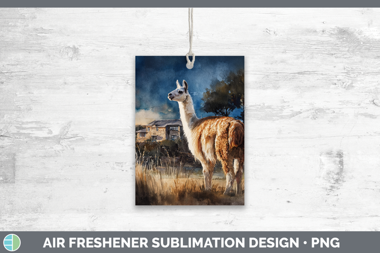 LLama Farm Sunset Air Freshener Sublimation Design