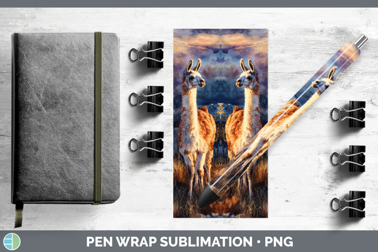 LLama Farm Sunset Pen Wrap Sublimation Design