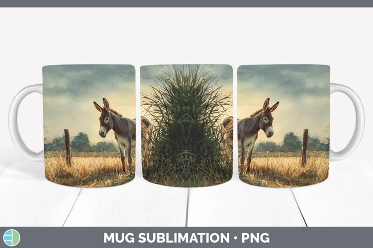 Mule Farm Sunset Mug Wrap Sublimation Design