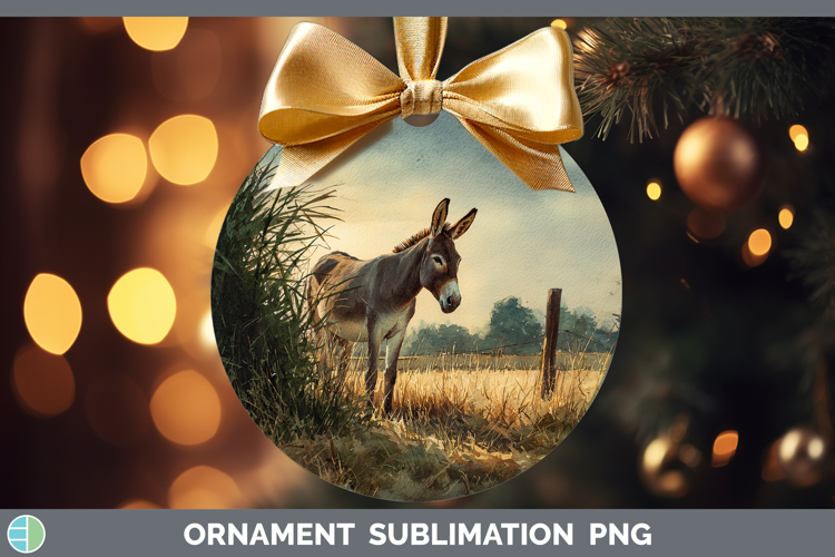 Mule Farm Sunset Ornament Sublimation Design