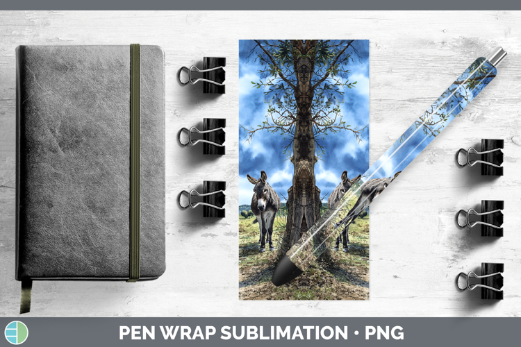 Mule Farm Sunset Pen Wrap Sublimation Design