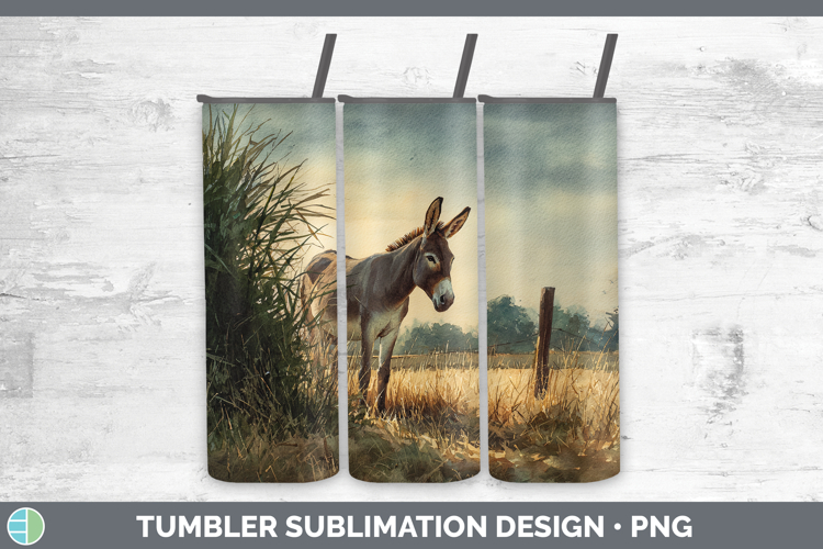Mule Farm Sunset Tumbler Sublimation Design