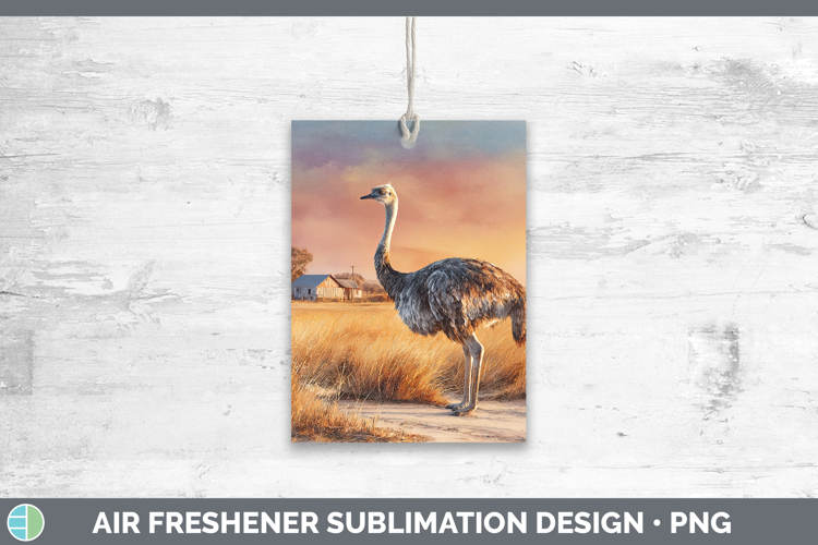 Ostrich Farm Sunset Air Freshener Sublimation Design