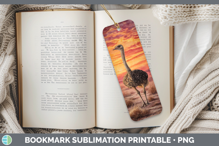 Ostrich Farm Sunset Bookmark Sublimation Design