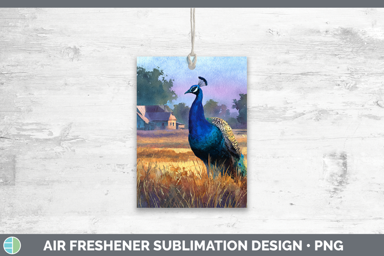 Peacock Farm Sunset Air Freshener Sublimation Design