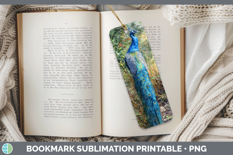 Peacock Farm Sunset Bookmark Sublimation Design