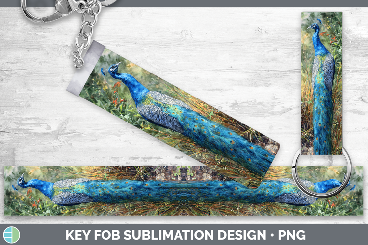 Peacock Farm Sunset Key Fob Sublimation Design