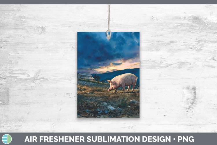 Pig Farm Sunset Air Freshener Sublimation Design