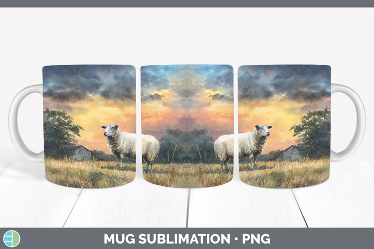GorgeousFarm Sunset Mug Wrap design.