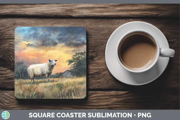 GorgeousFarm Sunset Square Coaster design.