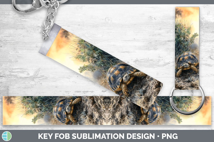 Tortoise Farm Sunset Key Fob Sublimation Design