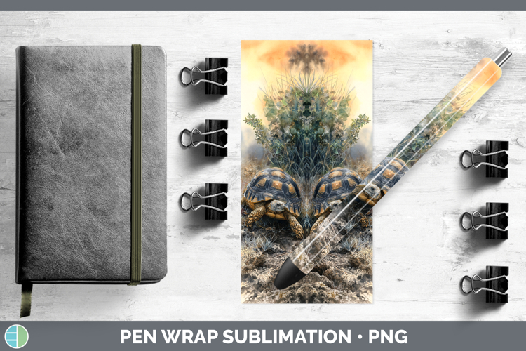 Tortoise Farm Sunset Pen Wrap Sublimation Design