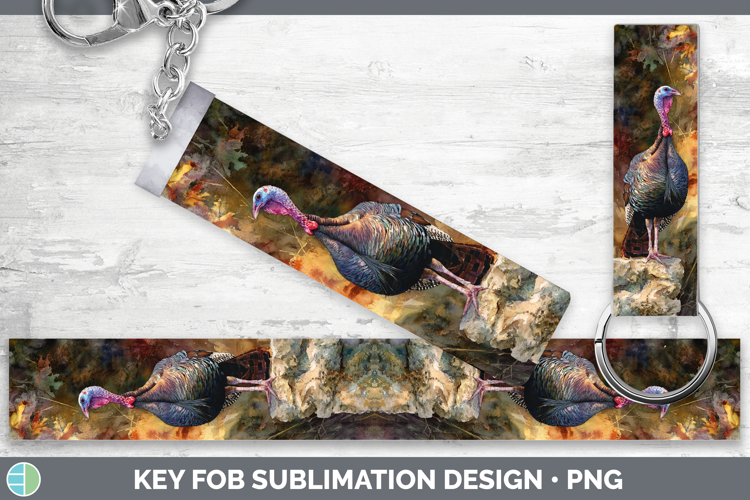 Turkey Farm Sunset Key Fob Sublimation Design