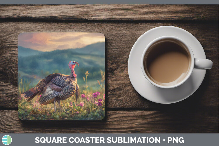 GorgeousFarm Sunset Square Coaster design.