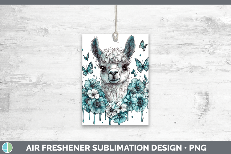 Alpaca Farm Teal Drips Air Freshener Sublimation Design