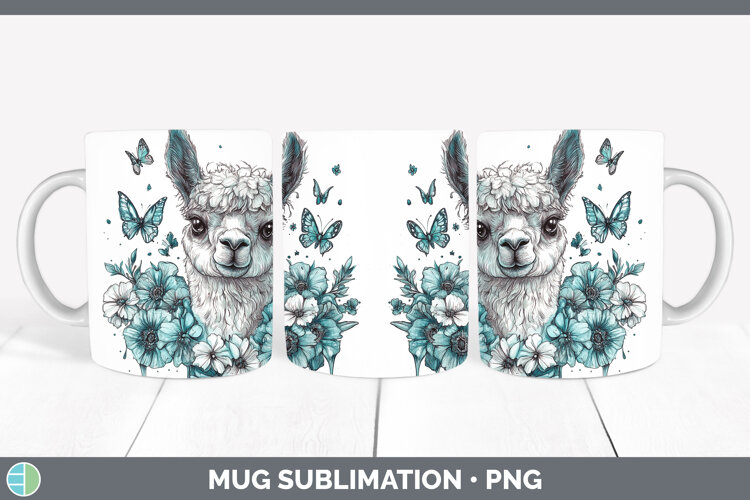 GorgeousFarm Teal Drips Mug Wrap design.